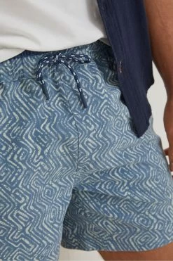FatFace Blue Trevose Tile Print Swim Shorts -Fashion Clothing Store D70287s3