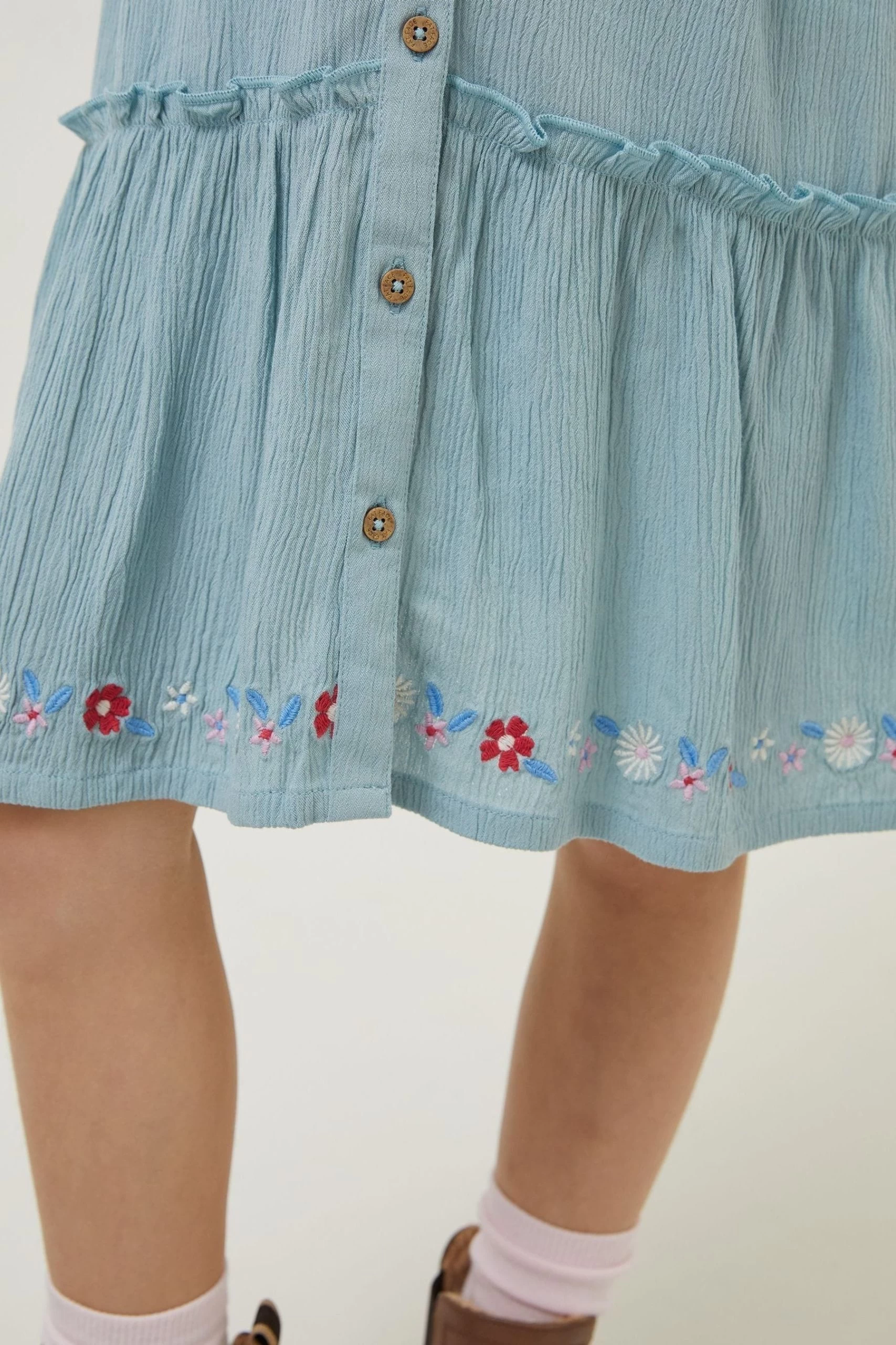 FatFace Green Adeline Embroidered Hem Dress 4 FatFace Green Adeline Embroidered Hem Dress - Image 4