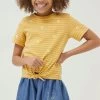 FatFace Yellow Floral Stripe T-Shirt