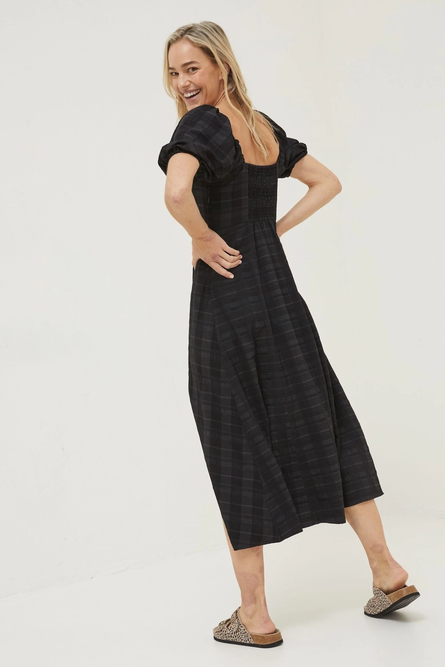 FatFace Tania Black Midi Dress 2 FatFace Tania Black Midi Dress - Image 2