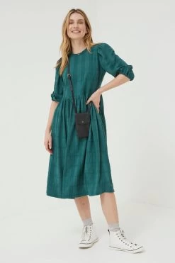 FatFace Green Hadley Midi Dress