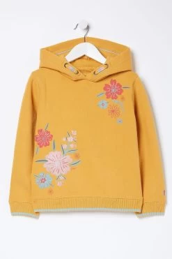 FatFace Yellow Flower Placement Popover Hoodie