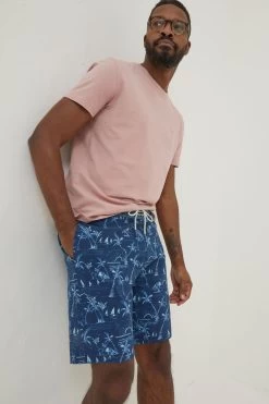 FatFace Blue Camber Beach Print Swim Shorts