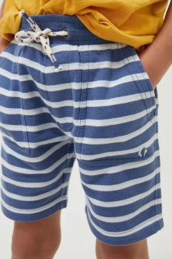 FatFace Blue Eddie Stripe Sweat Shorts -Fashion Clothing Store D78324s3 1