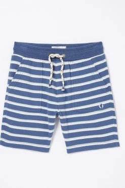 FatFace Blue Eddie Stripe Sweat Shorts -Fashion Clothing Store D78324s5