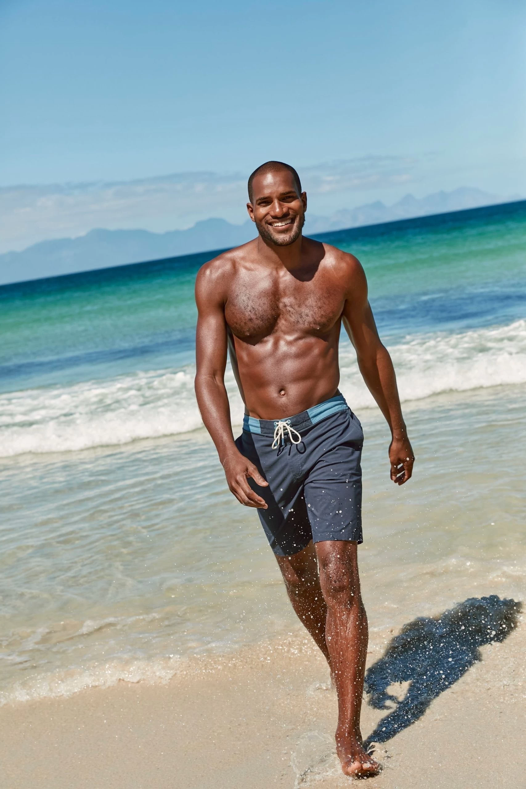 FatFace Blue Camber Plain Swim Shorts 1 FatFace Blue Camber Plain Swim Shorts