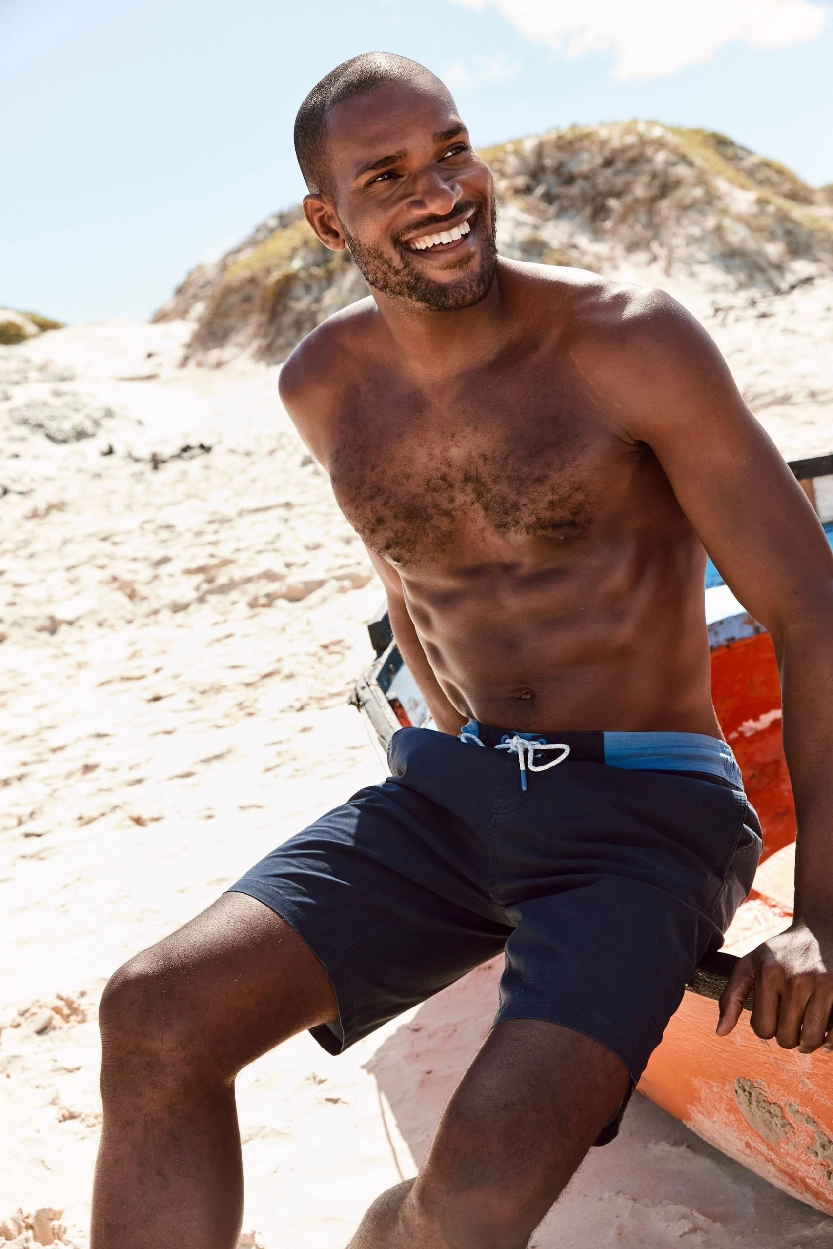 FatFace Blue Camber Plain Swim Shorts 2 FatFace Blue Camber Plain Swim Shorts - Image 2