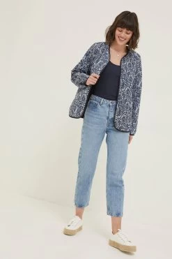 FatFace Blue Printed Watercolour Batik Jacket -Fashion Clothing Store D78337s3