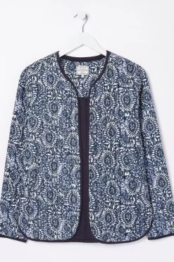 FatFace Blue Printed Watercolour Batik Jacket -Fashion Clothing Store D78337s6