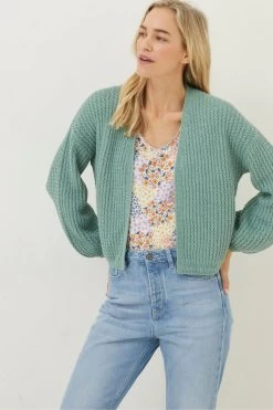 FatFace Green Anna Cardigan