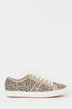 FatFace Natural Harlow Animal Print Trainers