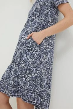 FatFace Blue Simone Batik Jersey Dress -Fashion Clothing Store D90557s4