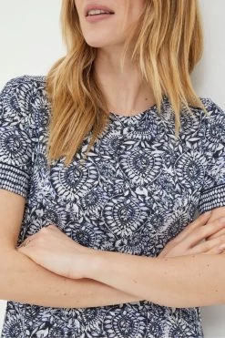 FatFace Blue Simone Batik Jersey Dress -Fashion Clothing Store D90557s5