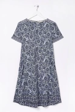 FatFace Blue Simone Batik Jersey Dress -Fashion Clothing Store D90557s6