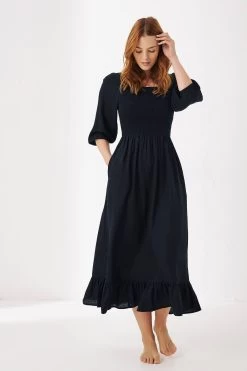 FatFace Adele Black Midi Dress