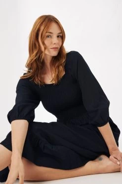 FatFace Adele Black Midi Dress 8 FatFace Adele Black Midi Dress -Fashion Clothing Store D90566s3