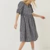 FatFace Blue Hannah Check Midi Dress