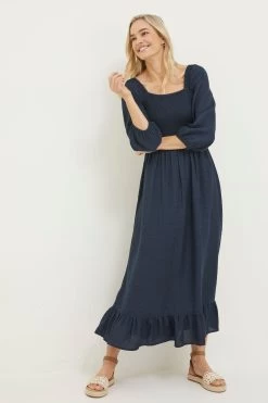 FatFace Blue Adele Midi Dress