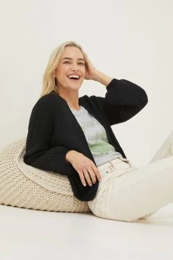 FatFace Anna Black Cardigan