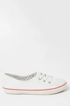 FatFace White Ballet Trainers