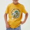 FatFace Yellow Summer Wave Graphic T-Shirt