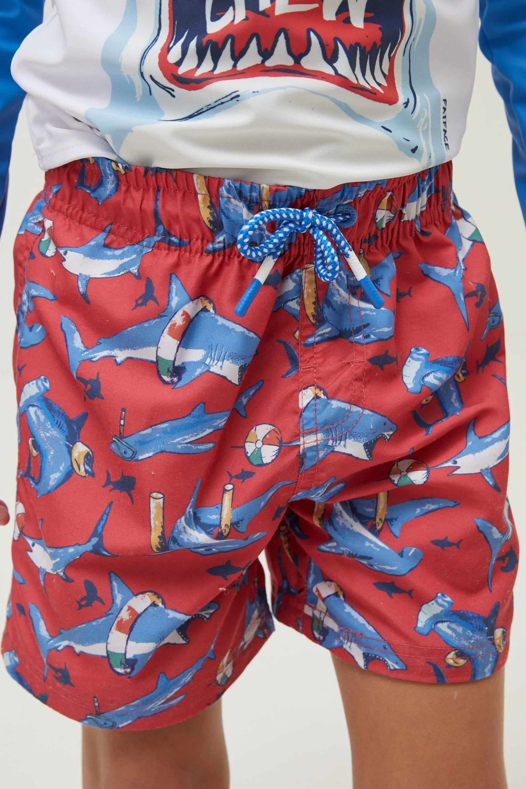 FatFace Red Sidney Shark Swim Shorts 1 FatFace Red Sidney Shark Swim Shorts