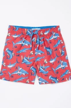 FatFace Red Sidney Shark Swim Shorts 9 FatFace Red Sidney Shark Swim Shorts -Fashion Clothing Store D90595s5