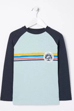 FatFace Green Merton Chest Stripe T-Shirt -Fashion Clothing Store D90598s4