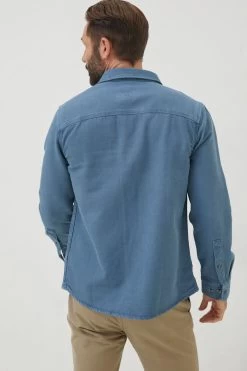 FatFace Blue Rafety Twill Shirt -Fashion Clothing Store D91530s4
