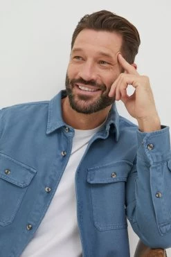 FatFace Blue Rafety Twill Shirt -Fashion Clothing Store D91530s5