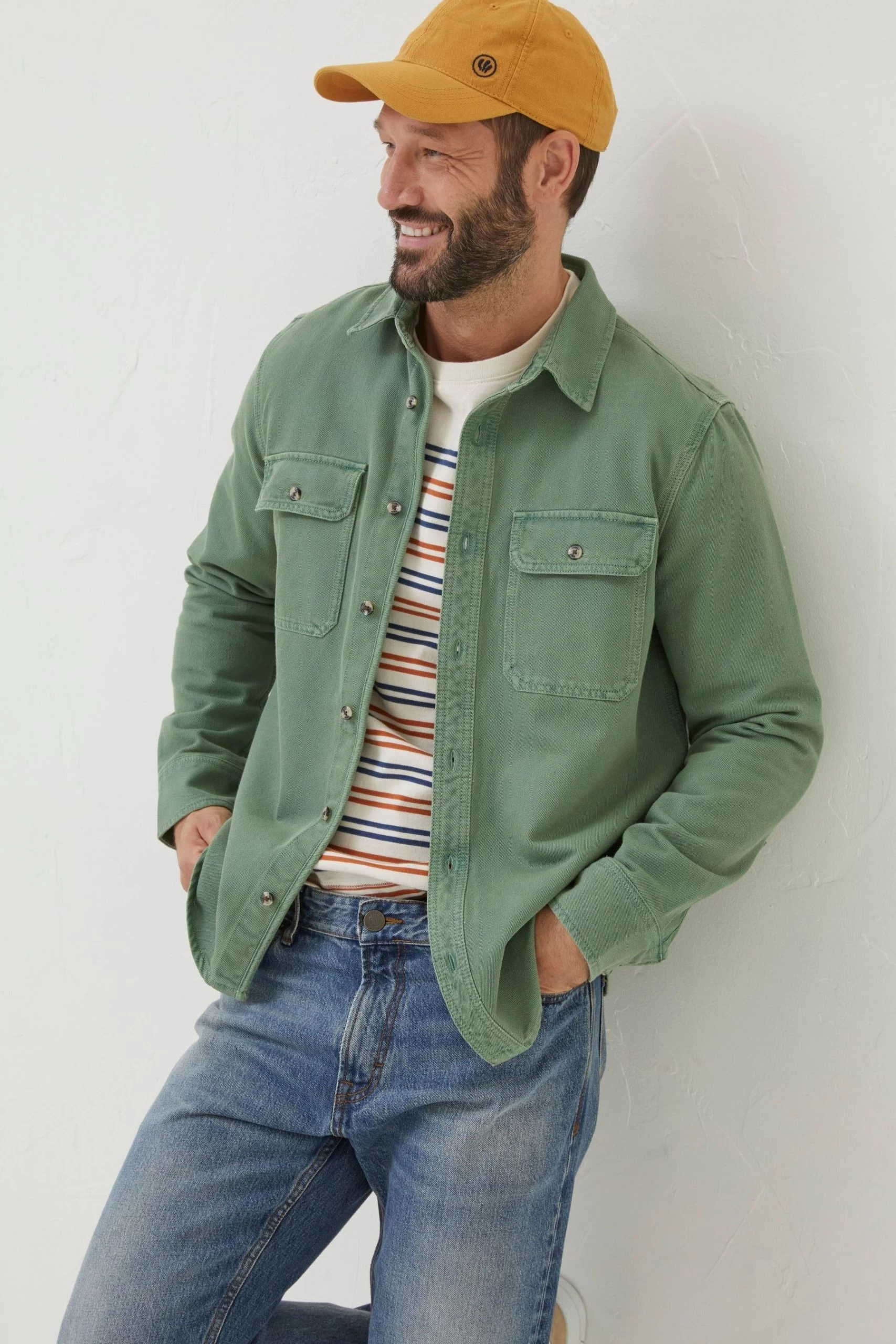 FatFace Green Rafety Twill Shirt 1 FatFace Green Rafety Twill Shirt