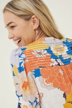 FatFace Blue Jodie Coastal Bloom Blouse -Fashion Clothing Store M85 924s4