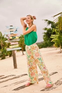 FatFace Natural Faye Paradise Floral Wide Leg Trousers