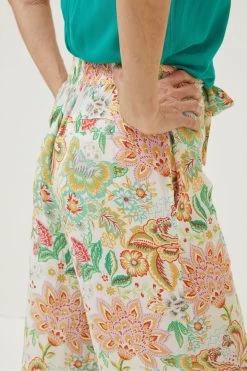 FatFace Natural Faye Paradise Floral Wide Leg Trousers -Fashion Clothing Store M85820s5