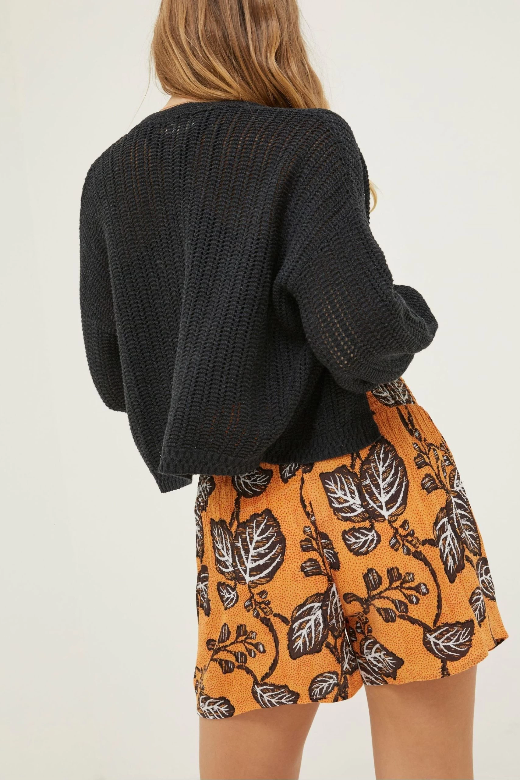 FatFace Anna Crochet Short Black Cardigan 2 FatFace Anna Crochet Short Black Cardigan - Image 2