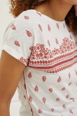 FatFace Natural Ivy Woodblock Geo T-Shirt -Fashion Clothing Store M85955s4