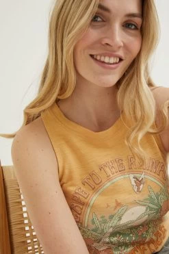 FatFace Yellow Explore The Rainforest Vest -Fashion Clothing Store M85965s3