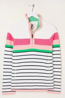 FatFace Natural Stripe Airlie Sweat Top -Fashion Clothing Store M85968s6