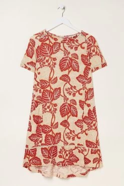 FatFace Natural Simone Vine Jersey Dress -Fashion Clothing Store M85969s6