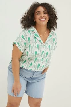 FatFace Natural Val Parrot Linen Blend Shirt