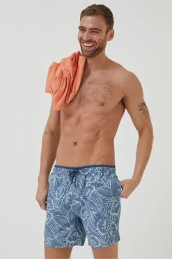 FatFace Blue Trevose Palm Print Swim Shorts