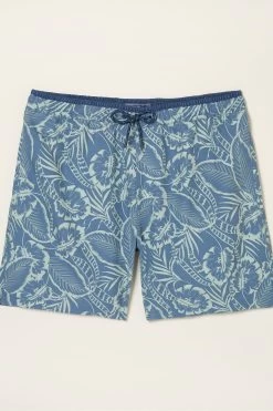 FatFace Blue Trevose Palm Print Swim Shorts -Fashion Clothing Store M87819s5