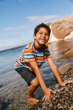 FatFace Orange Seaton Bold Stripe T-Shirt -Fashion Clothing Store M88 810s3