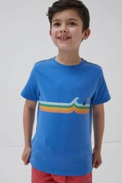 FatFace Blue Wave Chest Jersey T-Shirt