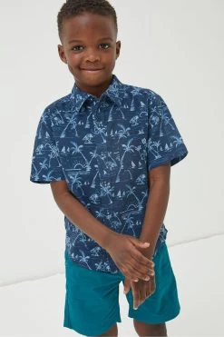 FatFace Blue Resort Printed Shirt