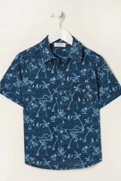 FatFace Blue Resort Printed Shirt 7 FatFace Blue Resort Printed Shirt -Fashion Clothing Store M88838s4