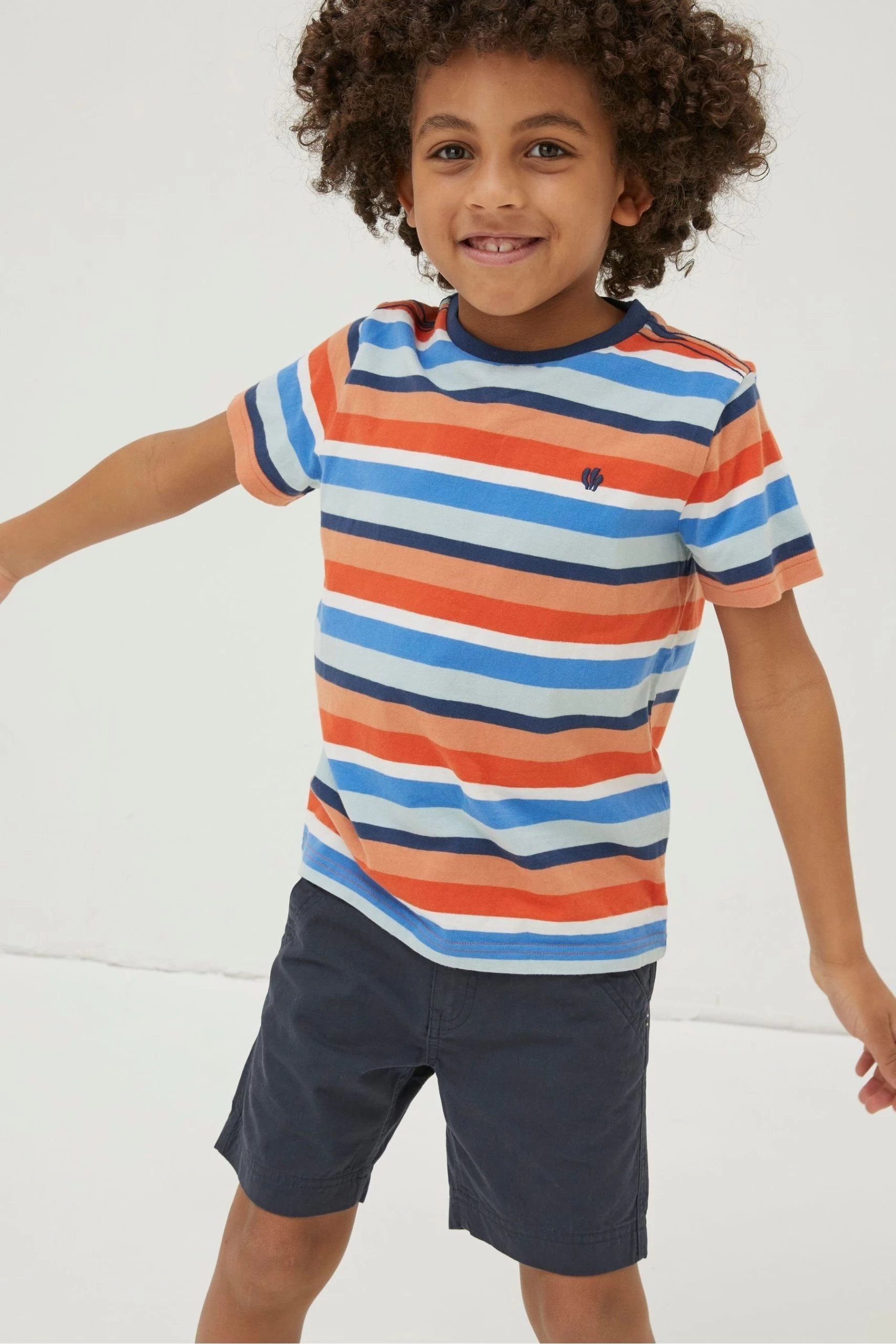 FatFace Natural Seaton Multi Stripe T-Shirt 1 FatFace Natural Seaton Multi Stripe T-Shirt