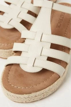 FatFace Adira Cage Espadrille White Sandals -Fashion Clothing Store M89 695s5