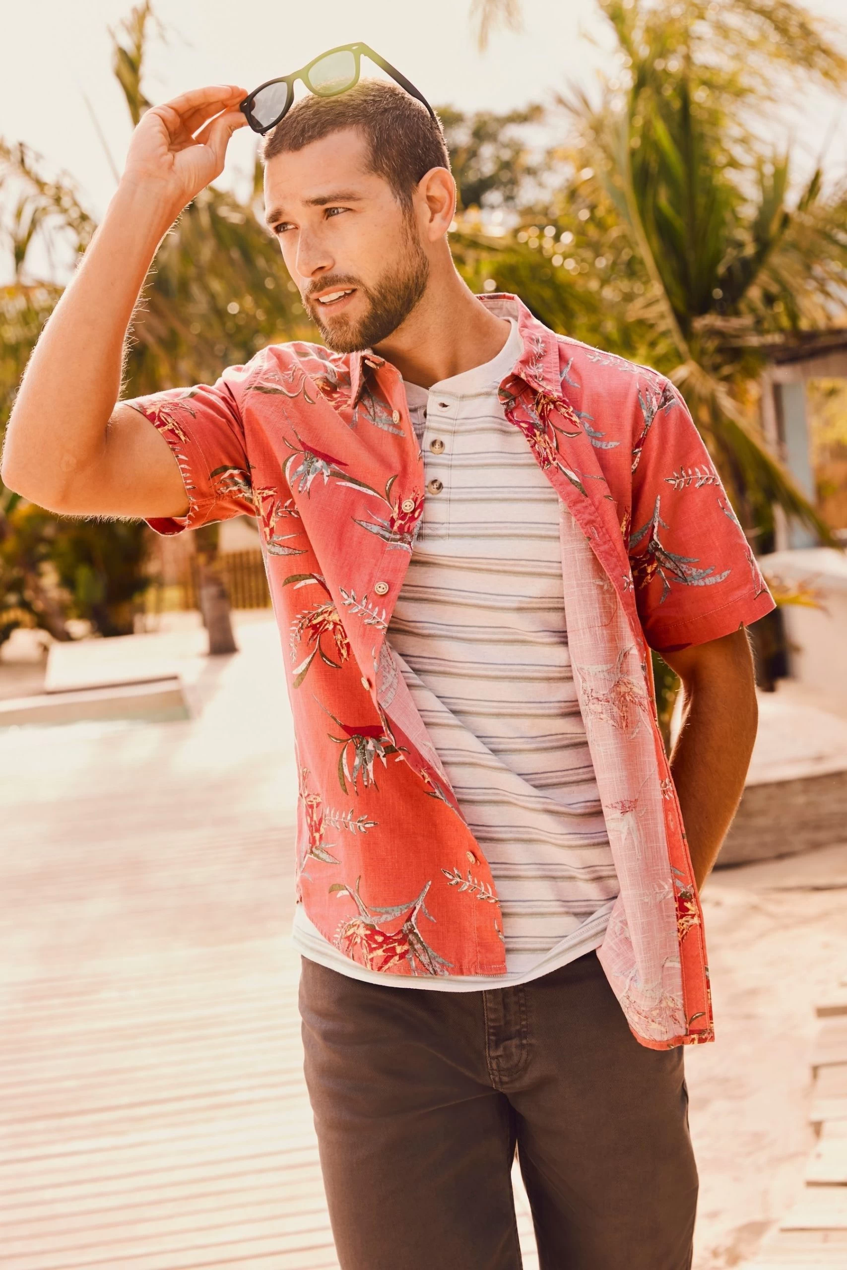 FatFace Pink Paradise Print Shirt 1 FatFace Pink Paradise Print Shirt