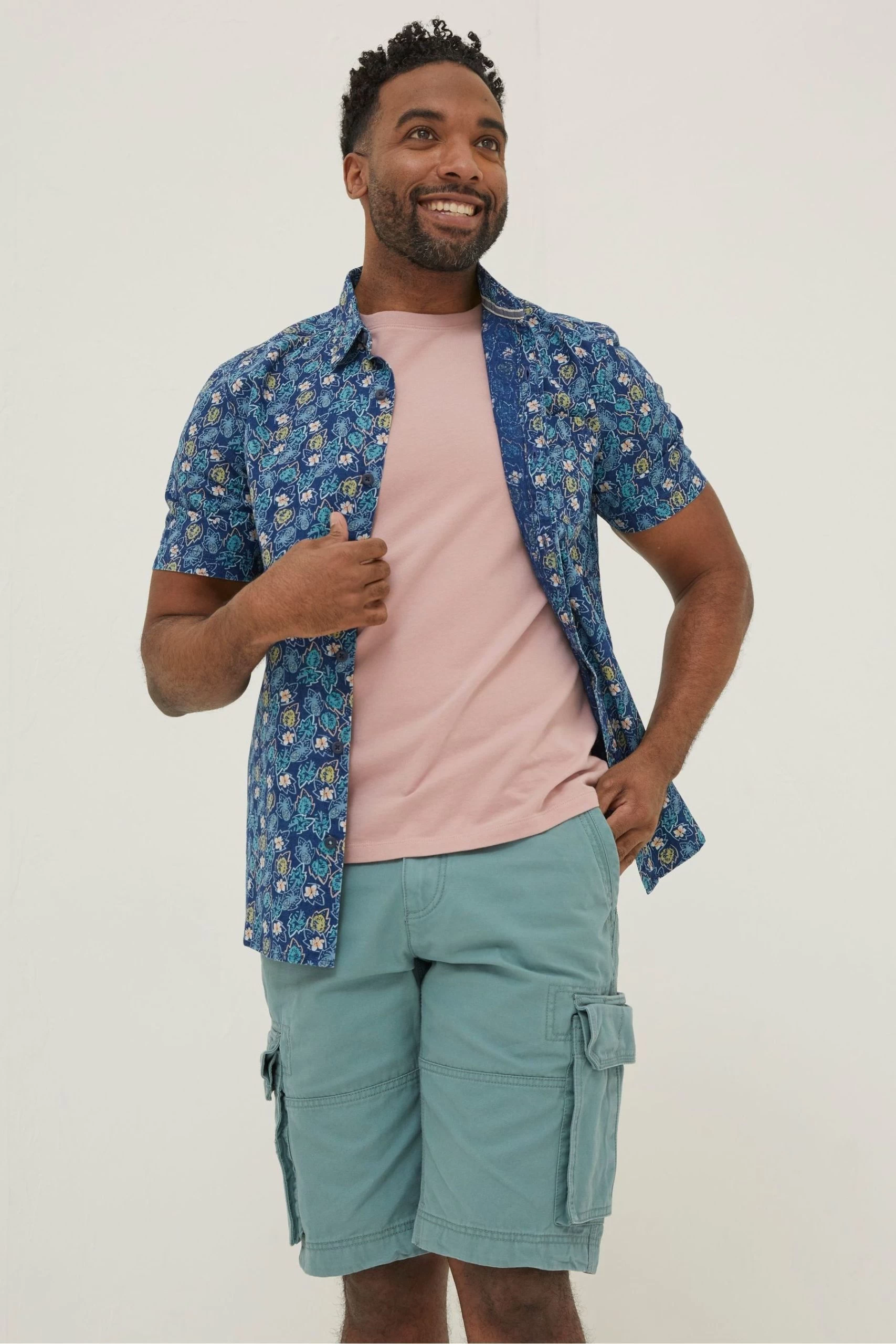 FatFace Blue Pineham Print Shirt 1 FatFace Blue Pineham Print Shirt